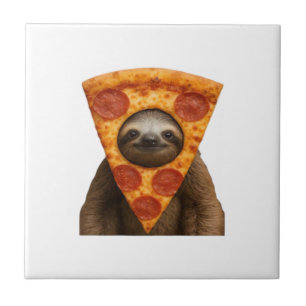 Faultier Pizza lustiger verrückter Streich Meme sü Fliese