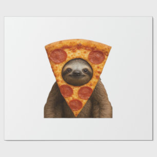Faultier Pizza lustiger verrückter Streich Meme sü Geschenkpapier