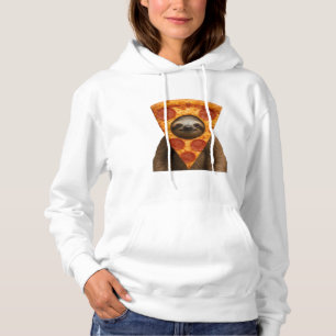 Faultier Pizza lustiger verrückter Streich Meme sü Hoodie