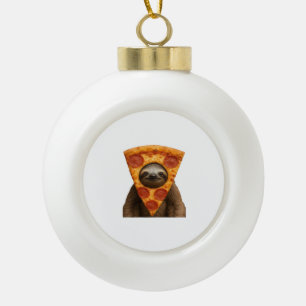 Faultier Pizza lustiger verrückter Streich Meme sü Keramik Kugel-Ornament
