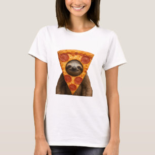 Faultier Pizza lustiger verrückter Streich Meme sü T-Shirt