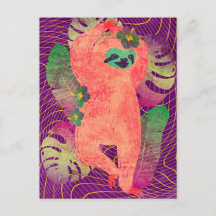 Faultier Postkarte