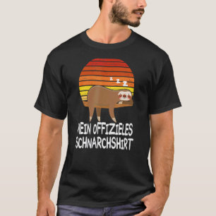 Faultier Pyjamas Nachthemd Nacht Eulen Schnarchen T-Shirt
