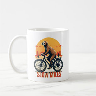 Faultier Radfahren Vintage-Abenteuer Bergfahrt Kaffeetasse