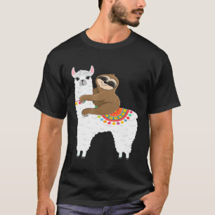 Faultier Reitet Lama Bester Freund Tierliebhaber T-Shirt