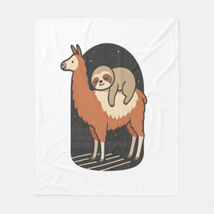 Faultier reitet Lama Fleecedecke