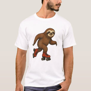 Faultier Rollerskates Skating T-Shirt