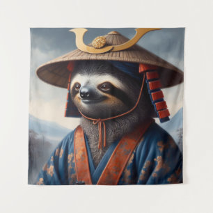 Faultier Samurai Wandteppich