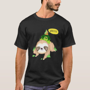 Faultier Schildkröte Schnecke Lustig Langsam Faul T-Shirt