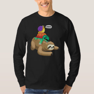 Faultier Schildkröte Schnecke Lustige Tiere Faulti T-Shirt