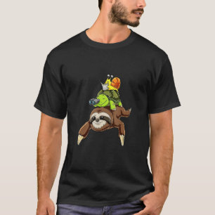 Faultier Schildkröte Schnecke piggyback Laufen Rei T-Shirt