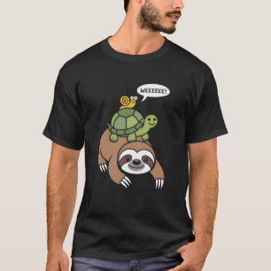 Faultier Schildkröte Schnecke Rückentier Wildlaufe T-Shirt