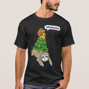 Faultier Schildkröte und Schnecke Piggyback Rennen T-Shirt