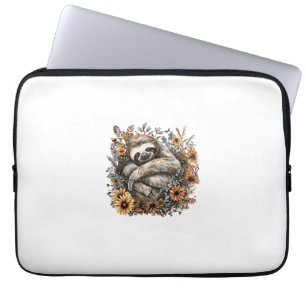 Faultier Schläft Blumen Faules Faultier Schlummert Laptopschutzhülle