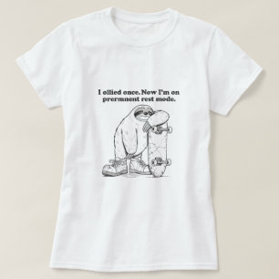 Faultier Skateboarder Humor Grafik T-Shirt
