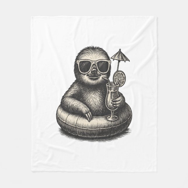 Faultier Sommer Vibes (2) Fleecedecke (Vorderseite)
