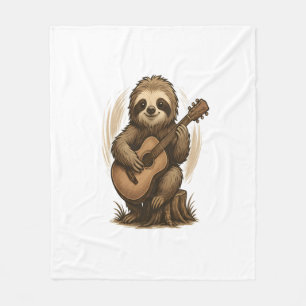Faultier spielt Gitarre Fleecedecke