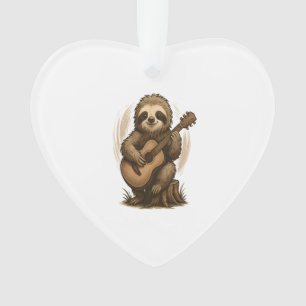 Faultier spielt Gitarre Ornament