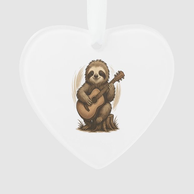 Faultier spielt Gitarre Ornament (Vorderseite)