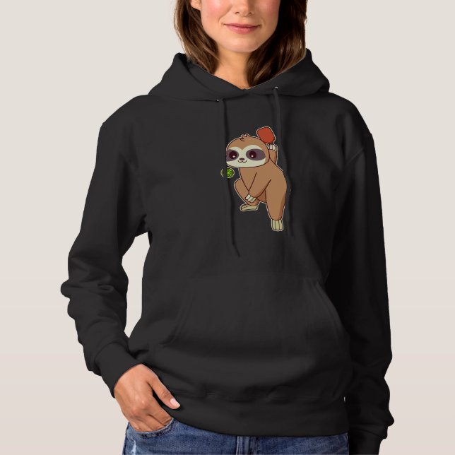 Faultier spielt Pickleball Hoodie (Vorderseite)
