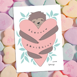Faultier Squishies Mini Kinder Valentinstagskarte Mitteilungskarte