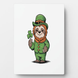 Faultier St. Patrick's Day Irisches Glück Fotoplatte