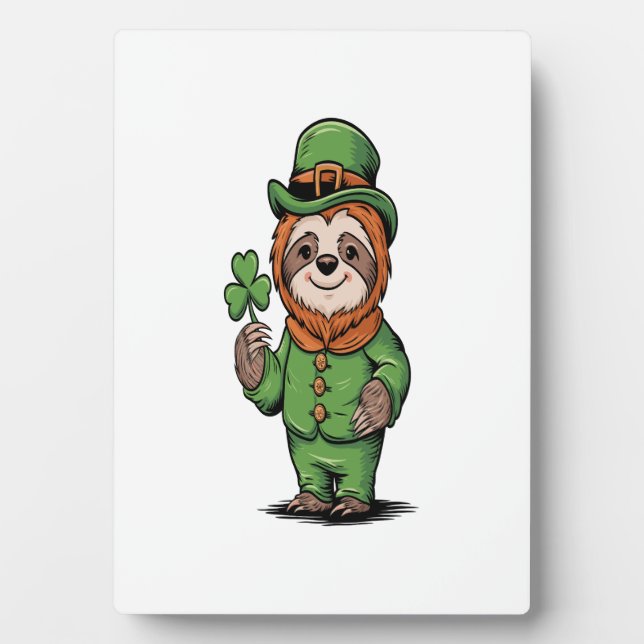 Faultier St. Patrick's Day Irisches Glück Fotoplatte (Vorderseite)
