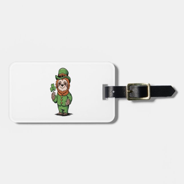 Faultier St. Patrick's Day Irisches Glück Gepäckanhänger (Vorderseite horizontal)