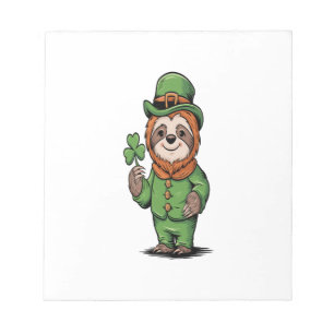 Faultier St. Patrick's Day Irisches Glück Notizblock
