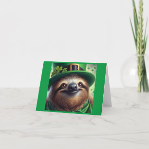 Faultier St. Patrick's Day Karte