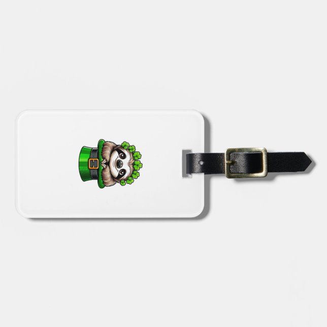 Faultier St Patricks Day Leprechaun Shamrock Irisc Gepäckanhänger (Vorderseite horizontal)