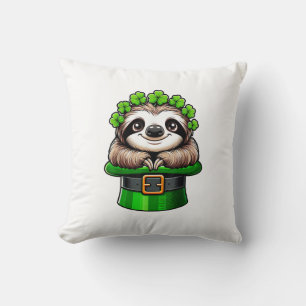 Faultier St Patricks Day Leprechaun Shamrock Irisc Kissen