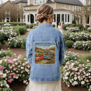 Faultier-Stau-Wut – Rockwell-inspirierte Wasserfar Jeansjacke