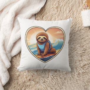 Faultier Surfen Kissen
