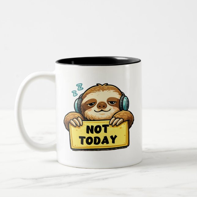 Faultier-Tasse Zweifarbige Tasse (Links)