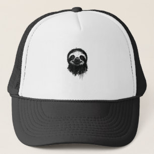 Faultier-Tinten-Kunst-Grunge-Dschungel-Wildlife-Po Truckerkappe