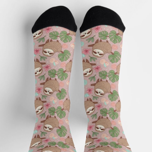 Faultier-Tropentraum Socken (Oben)