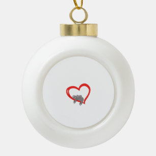 Faultier Valentinstag, Frauen Faultier Valentinsta Keramik Kugel-Ornament