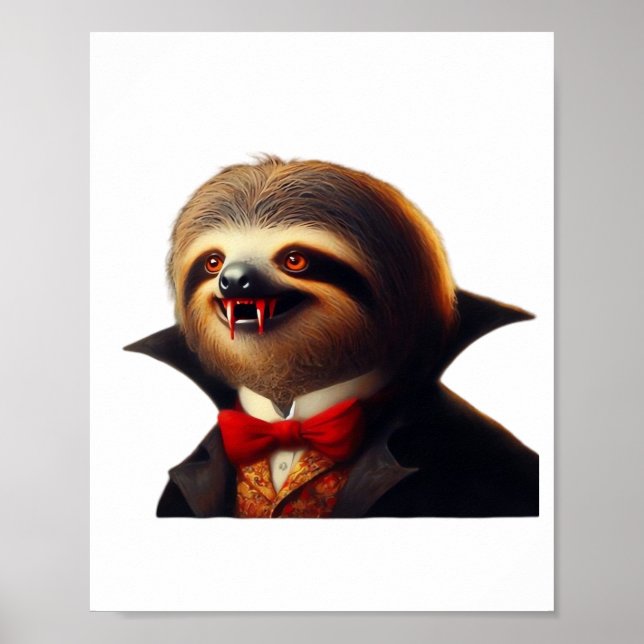 Faultier Vampir Klassik T-Shirt Poster (Vorne)