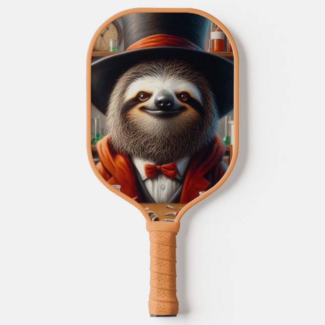 Faultier verrückter Wissenschaftler Pickleball Schläger (Vorderseite)