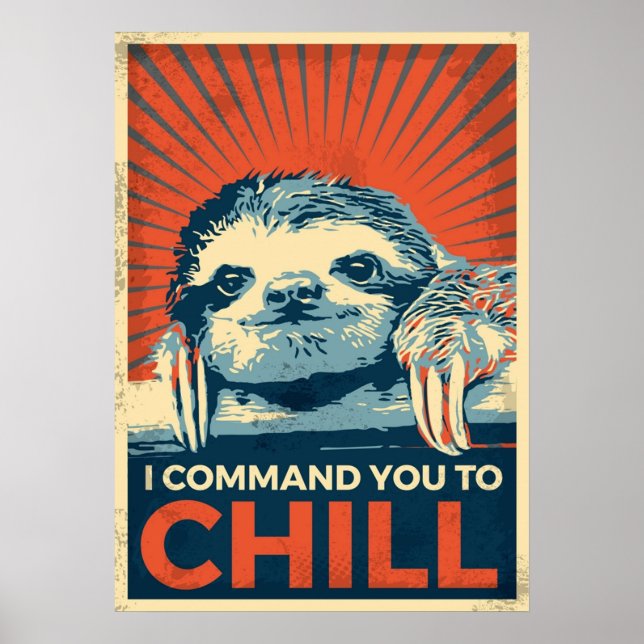 Faultier Vintage Poster (Vorne)