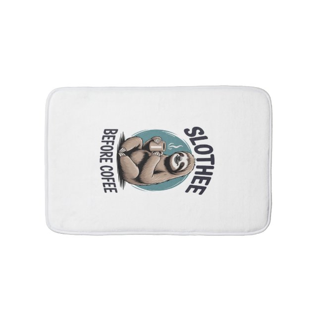 Faultier vor Kaffee Sublimation Badematte (Vorderseite)