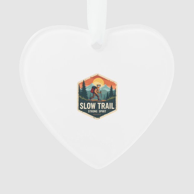Faultier-Wanderhemd Vintage-Trail-Buddy-Design Ornament (Vorderseite)