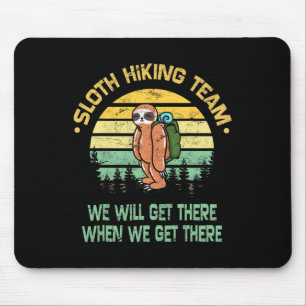 Faultier-Wanderteam Wanderer Camper Lustig Retro Mousepad