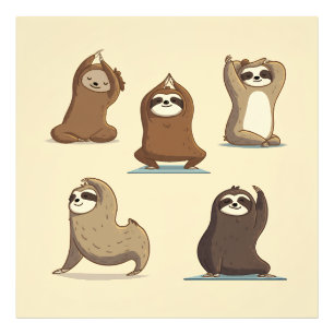 Faultier-Yoga-Momente Fotodruck