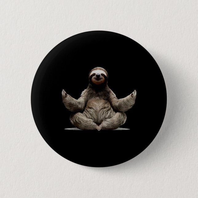 Faultier Yoga Namaste Meditation Buddhistischer Ze Button (Vorderseite)