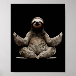 Faultier Yoga Namaste Meditation Buddhistischer Ze Poster