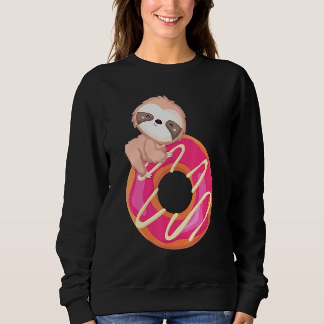 Faultierbaby auf Donut Sweatshirt (Vorderseite)