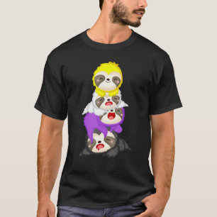 Faultiere & Non Binäre Flagge Agender Geschlechtsn T-Shirt