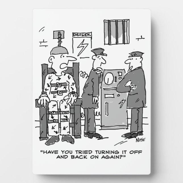 Faulty Electric Chair Cartoon - Funny Fotoplatte (Vorderseite)